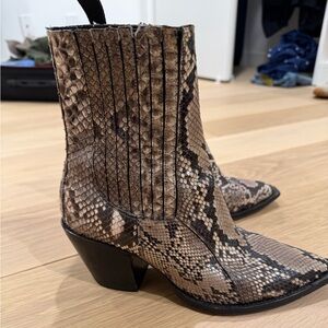 Snakeskin Western Ankle Boots